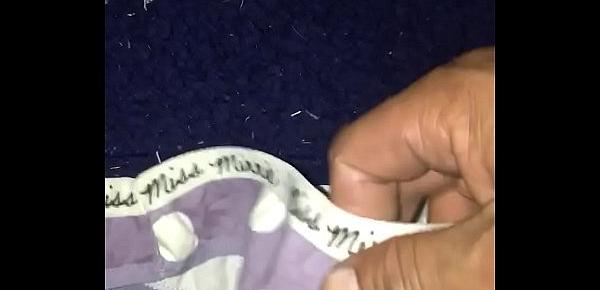  Cum on Minnie Mouse panties thong